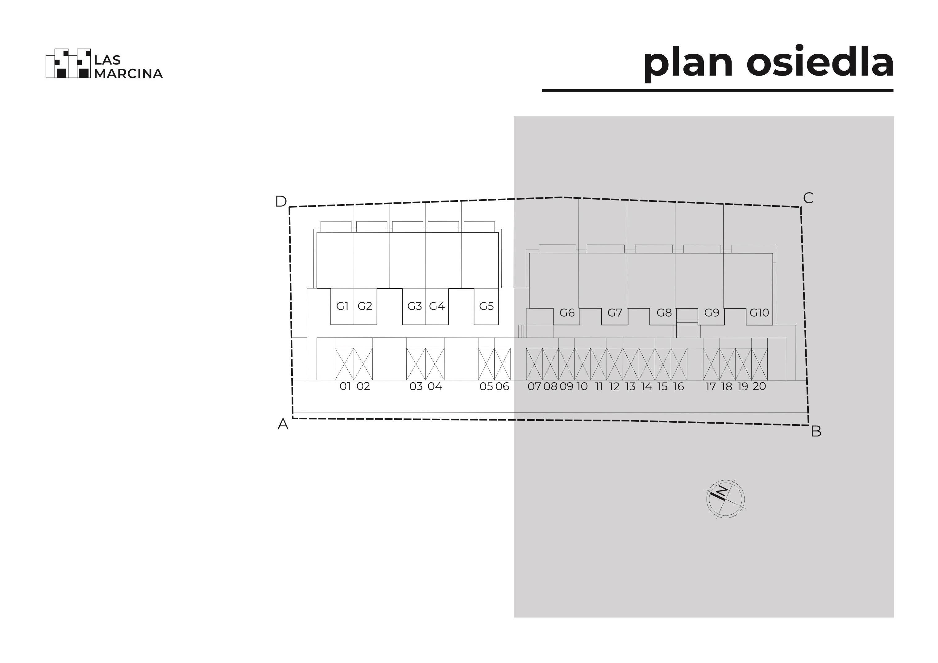 plan osiedla z garażami